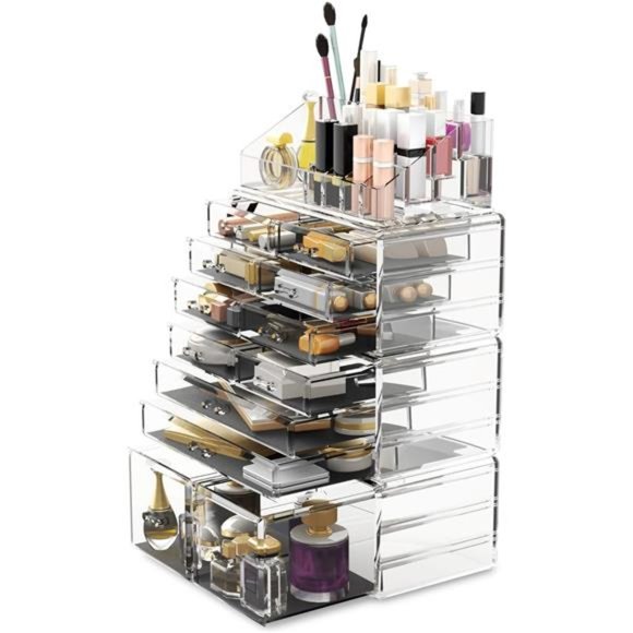 Makeup Cosmetic Organizer Storage Drawers Display Box Case with 12Drawers(Clear) - Picture 6 of 6